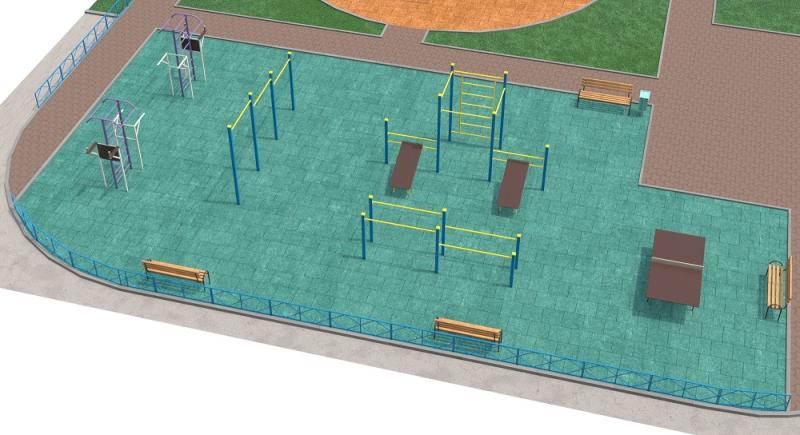 Проект спортивной площадки с столом теннисным в Иркутске