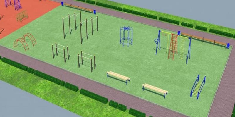 Проект детско-спортивной площадки для школы - детсада в Иркутске