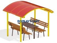 Стол и лавки под навесом МАФ 4005 в Иркутске