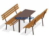 Дачный комплект из 2 лавочек и стола МАФ 1620 в Иркутске