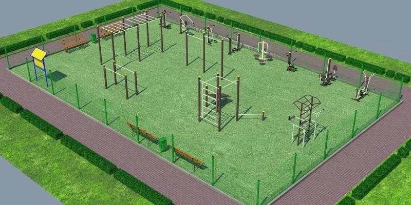 Проект спортивной воркаут площадки с уличными тренажерами - 1467400 рублей в Иркутске