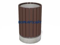 Урна деревянная круглая с бетонным основанием МАФ 1632 в Иркутске