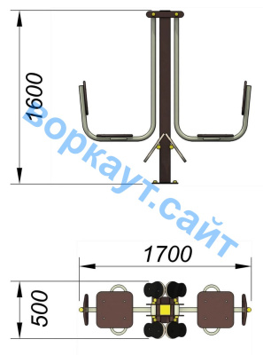 Уличный тренажер "Жим ногами горизонтальный " УТ 003 в Иркутске