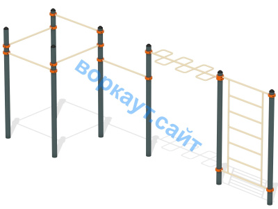 Воркаут турники с шведской стенкой и рукоходом  ВС-21 в Иркутске