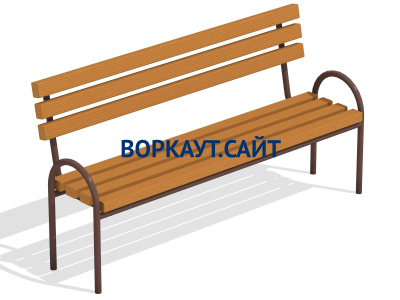 Парковая лавочка со спинкой МАФ 1605 в Иркутске
