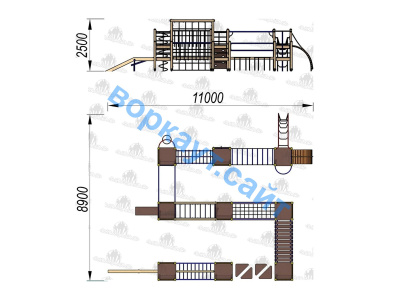 Детский спортивный комплекс Полоса препятствий ДСК 3116 в Иркутске