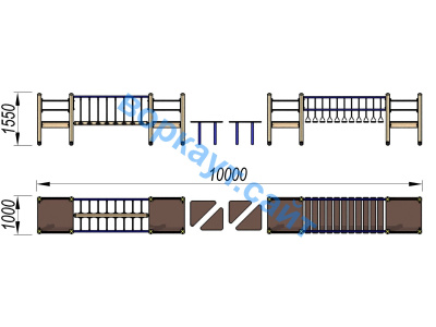 Детский спортивный комплекс Двойной мостик ДСК 3115 в Иркутске