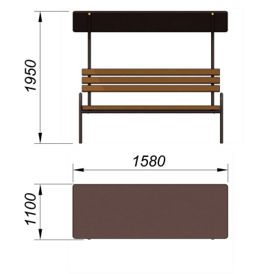 Лавочка под навесом МАФ 1607 в Иркутске