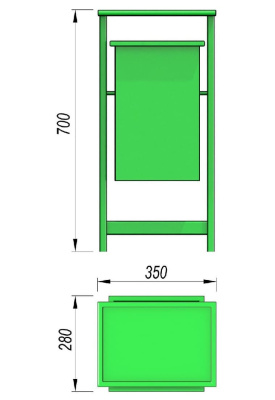 Урна с крышкой МАФ 1631 в Иркутске