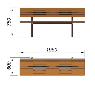 Диван уличный МАФ 1608 в Иркутске
