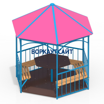 Беседка со столом, лавками и полом МАФ 4123 в Иркутске