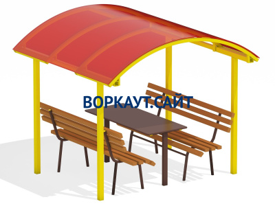 Стол и лавки под навесом МАФ 4005 в Иркутске