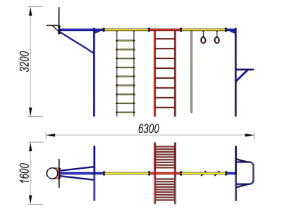 Гимнастический комплекс с баскетбольным щитом МАФ 3001 в Иркутске Гимнастический комплекс с баскетбольным щитом МАФ 3001 в Иркутске